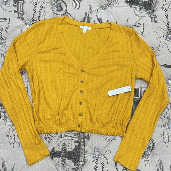 Abound Women's Pointelle Knit Crop Sweater - Picture 4 of 8